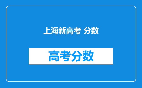 上海新高考 分数