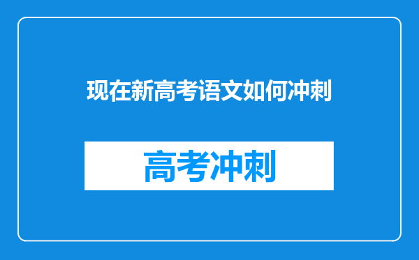 现在新高考语文如何冲刺