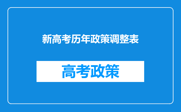 新高考历年政策调整表