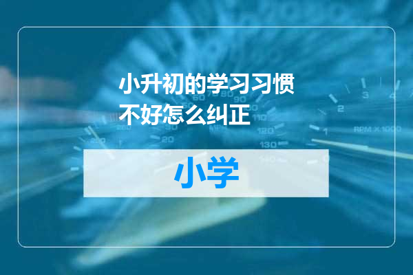 小升初的学习习惯不好怎么纠正