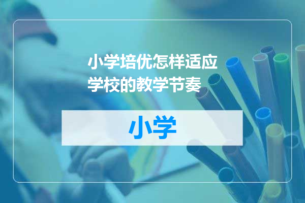 小学培优怎样适应学校的教学节奏