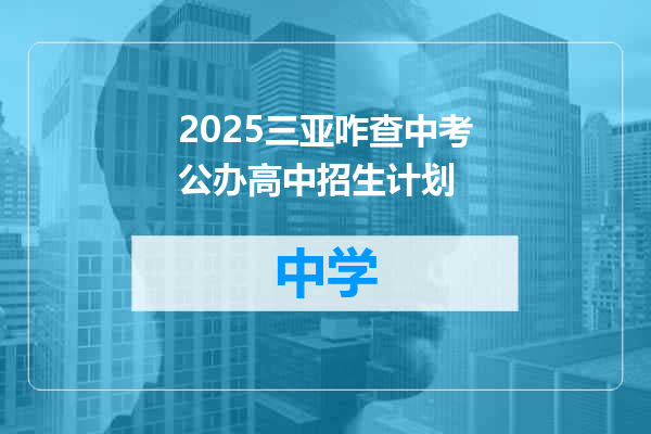 2025三亚咋查中考公办高中招生计划