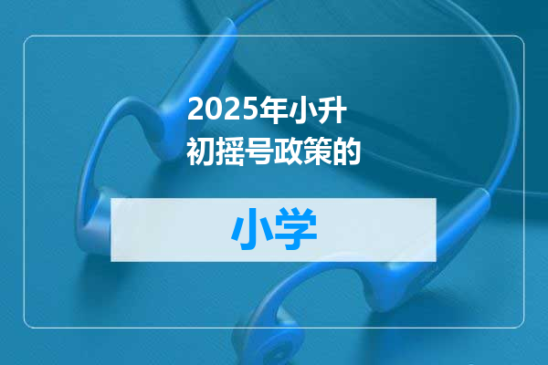 2025年小升初摇号政策的