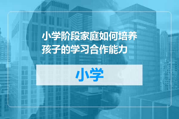 小学阶段家庭如何培养孩子的学习合作能力