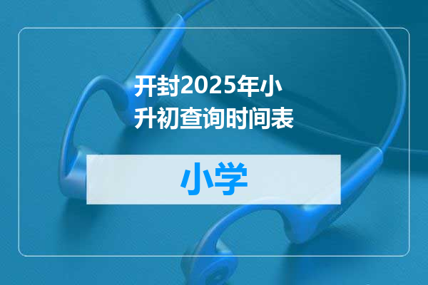 开封2025年小升初查询时间表