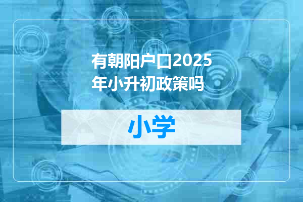 有朝阳户口2025年小升初政策吗