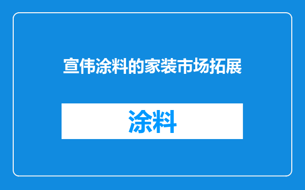 宣伟涂料的家装市场拓展