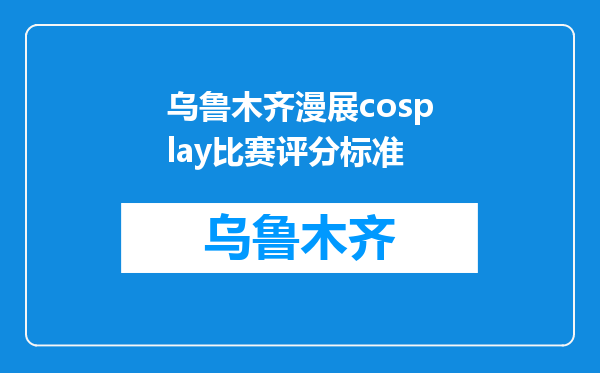 乌鲁木齐漫展cosplay比赛评分标准