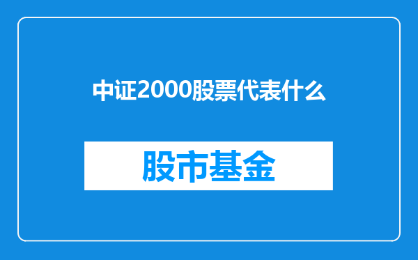 中证2000股票代表什么