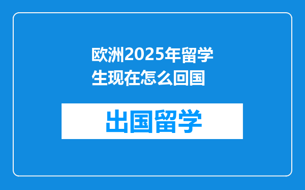 欧洲2025年留学生现在怎么回国