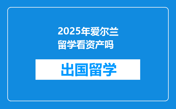 2025年爱尔兰留学看资产吗