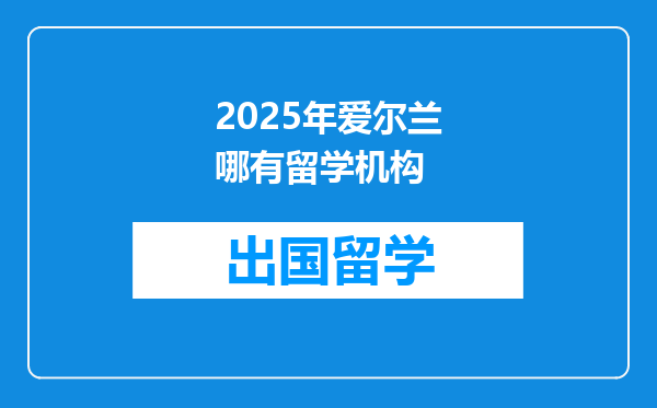 2025年爱尔兰哪有留学机构