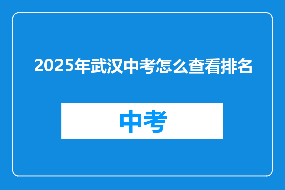 2025年武汉中考怎么查看排名