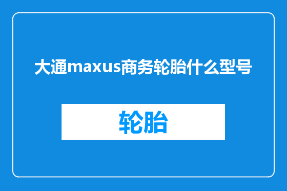 大通maxus商务轮胎什么型号