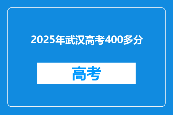 2025年武汉高考400多分