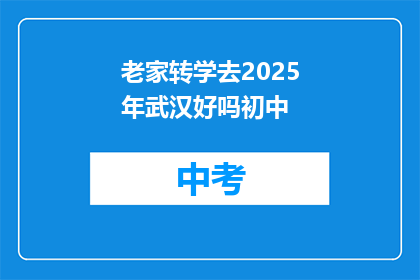 老家转学去2025年武汉好吗初中