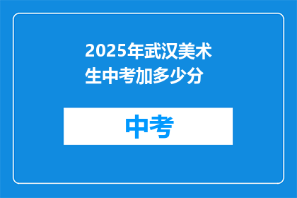 2025年武汉美术生中考加多少分