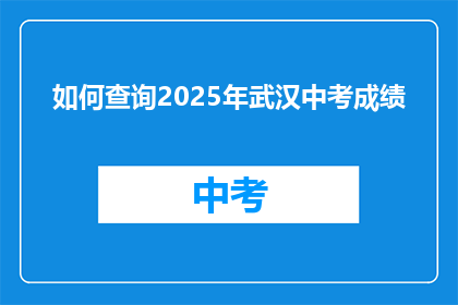 如何查询2025年武汉中考成绩