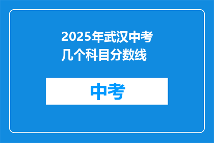 2025年武汉中考几个科目分数线