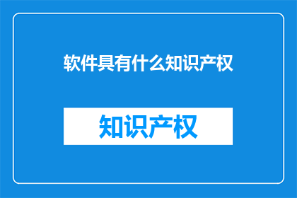 软件具有什么知识产权
