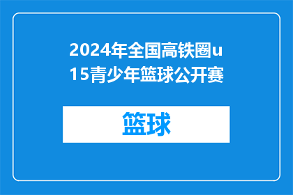 2024年全国高铁圈u15青少年篮球公开赛