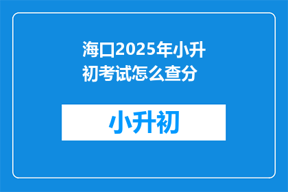 海口2025年小升初考试怎么查分
