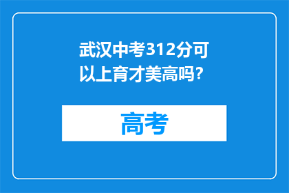 武汉中考312分可以上育才美高吗？