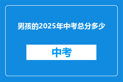男孩的2025年中考总分多少