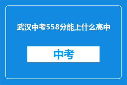 武汉中考558分能上什么高中