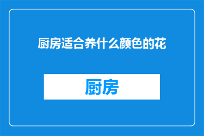 厨房适合养什么颜色的花