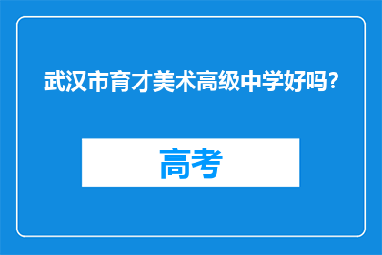 武汉市育才美术高级中学好吗？