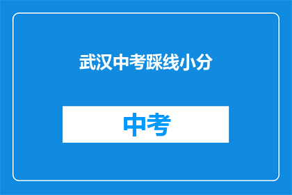武汉中考踩线小分