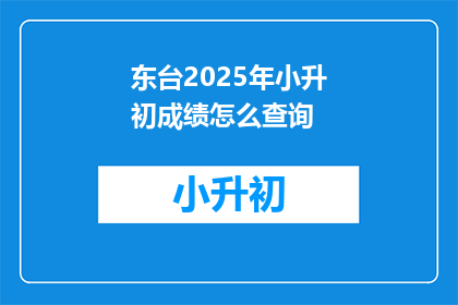 东台2025年小升初成绩怎么查询