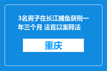 3名男子在长江捕鱼获刑一年三个月 法官以案释法