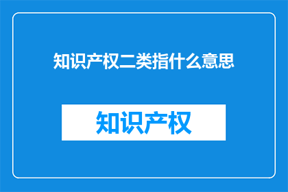 知识产权二类指什么意思(知识产权二类具体指什么？)