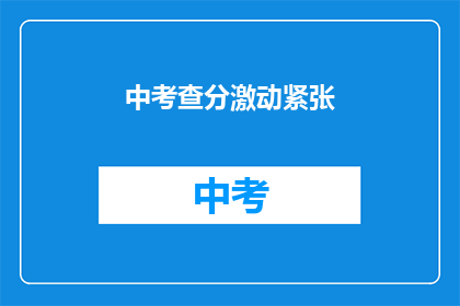 中考查分激动紧张