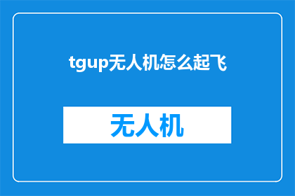 tgup无人机怎么起飞(如何启动无人机？)