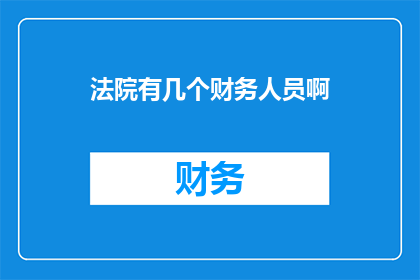 法院有几个财务人员啊(法院的财务团队规模如何？)