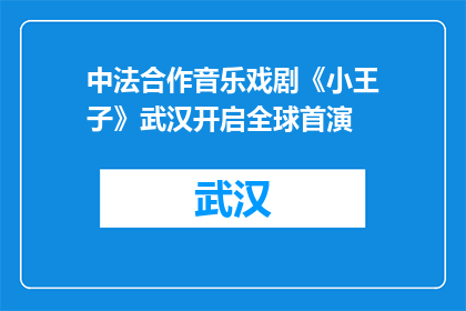 中法合作音乐戏剧《小王子》武汉开启全球首演