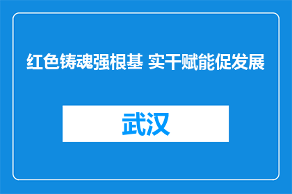 红色铸魂强根基 实干赋能促发展