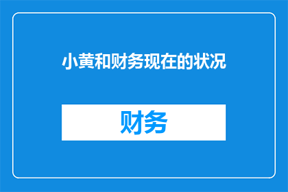 小黄和财务现在的状况(小黄和财务现在的状况如何？)