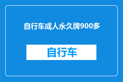 自行车成人永久牌900多(自行车成人永久牌900多，这是否意味着性价比极高？)