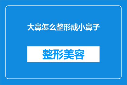 大鼻怎么整形成小鼻子(如何将大鼻子调整成小鼻子？)