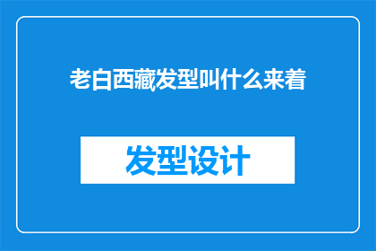 老白西藏发型叫什么来着(老白在西藏的发型叫什么来着？)