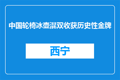 中国轮椅冰壶混双收获历史性金牌