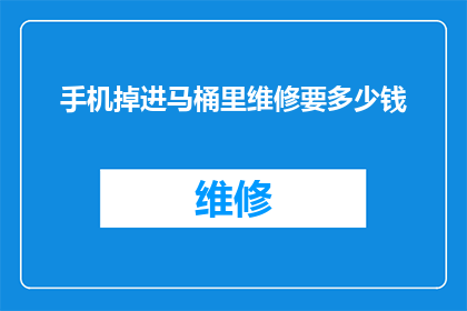 手机掉进马桶里维修要多少钱(维修手机掉入马桶的费用是多少？)