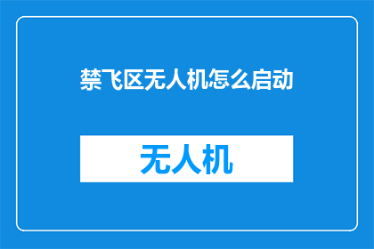 禁飞区无人机怎么启动(如何启动禁飞区无人机？)