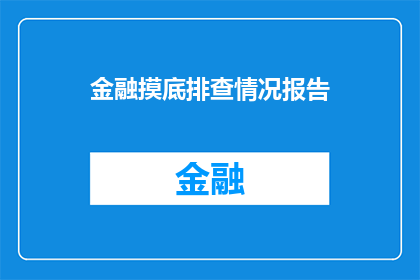 金融摸底排查情况报告(金融风险深度剖析：全面摸底排查情况报告)